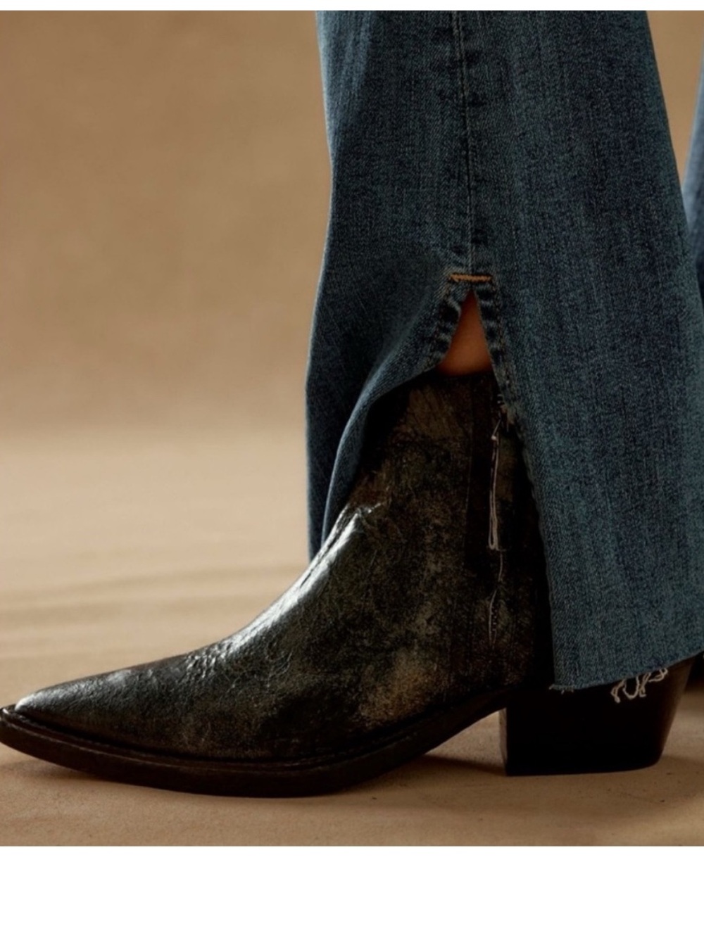 NWT Free People We The Free Atwater Pointed Boots Black Crackle Size US 8.5